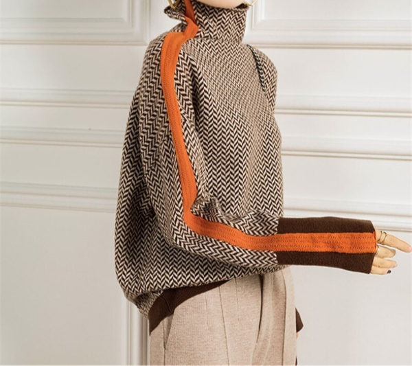 Eleanor | Pull Long à Rayures de Luxe