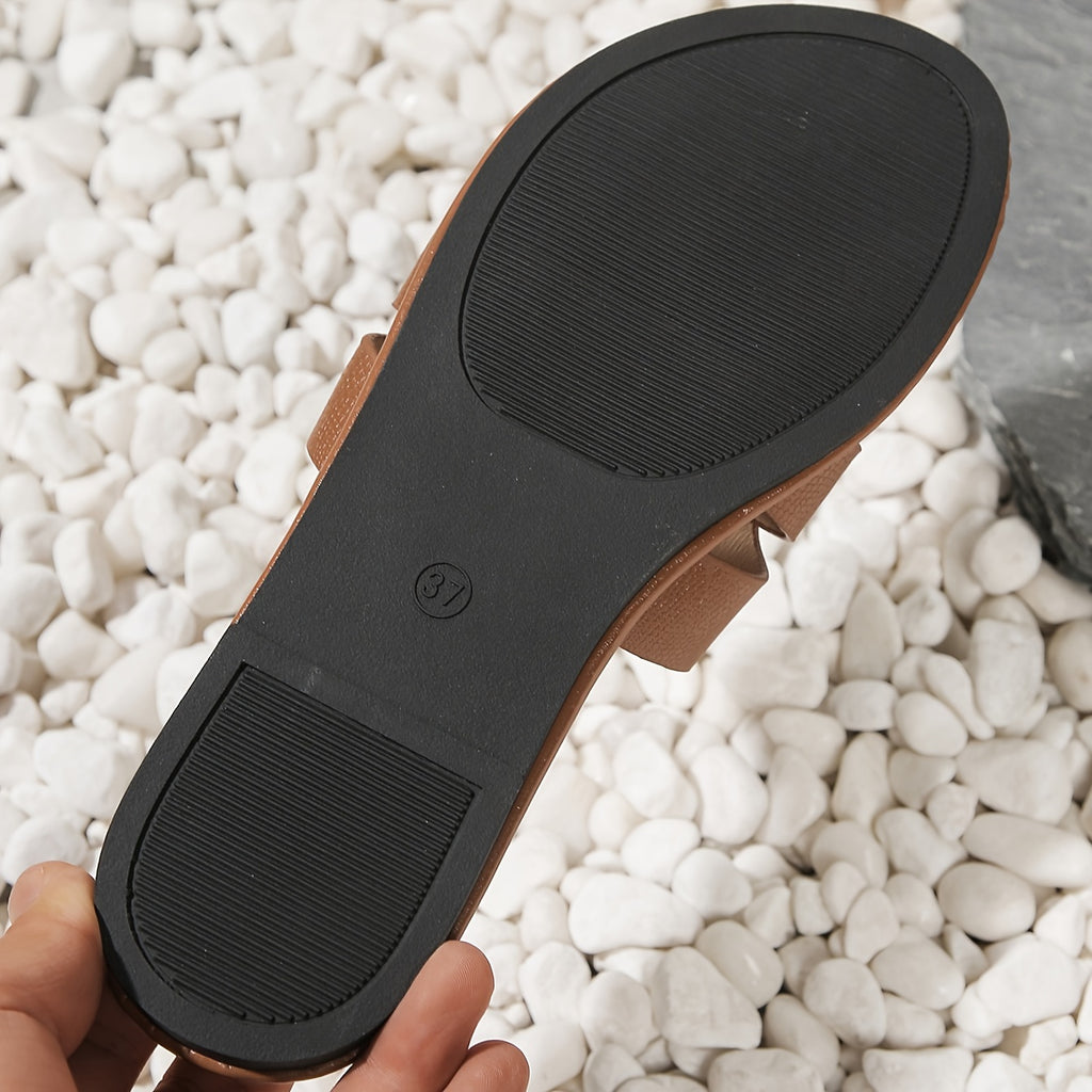 Sandales Plates Élégantes à Bride Unique pour Femme
