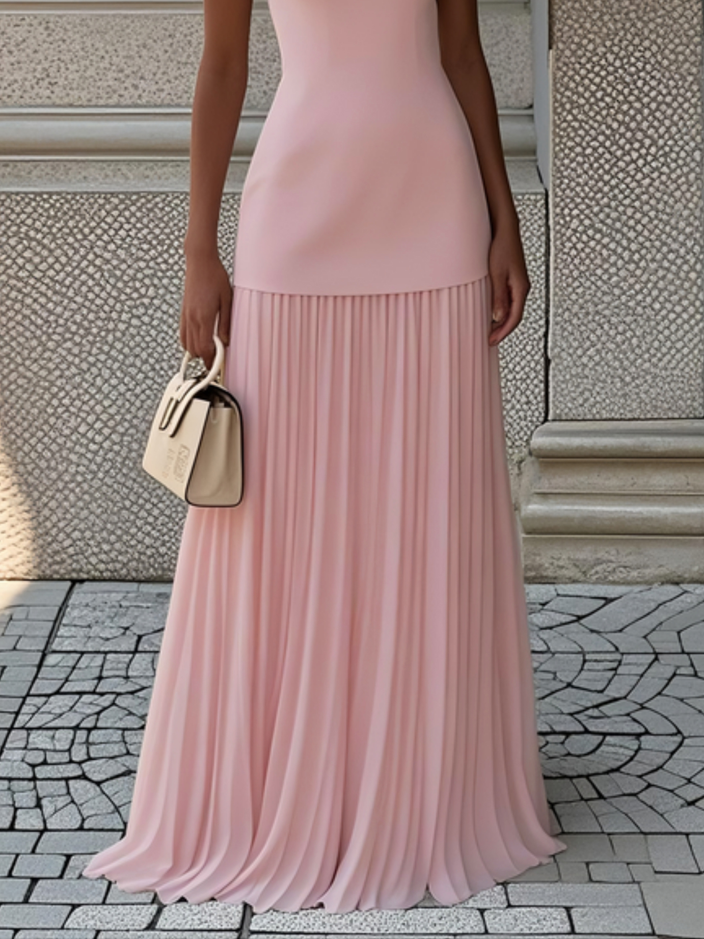 Micaela - Robe longue plissée de design
