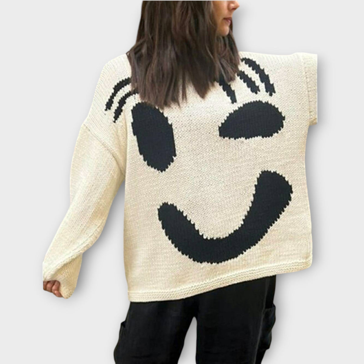 Pull en Maille Abstrait Fait à la Main