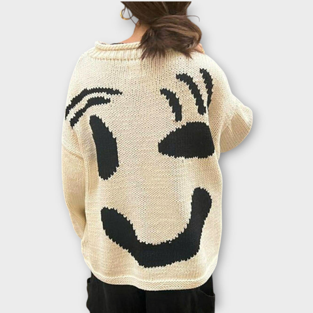 Pull en Maille Abstrait Fait à la Main