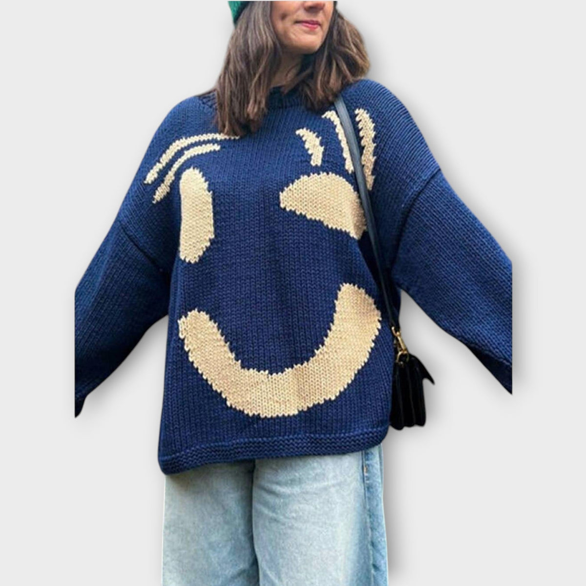 Pull en Maille Abstrait Fait à la Main