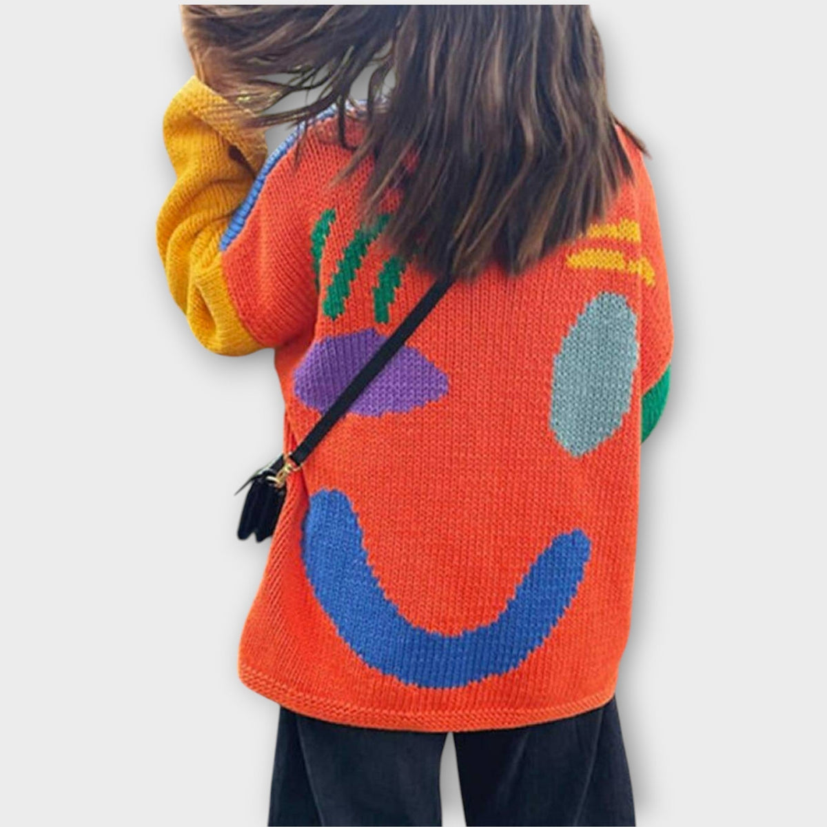 Pull en Maille Abstrait Fait à la Main
