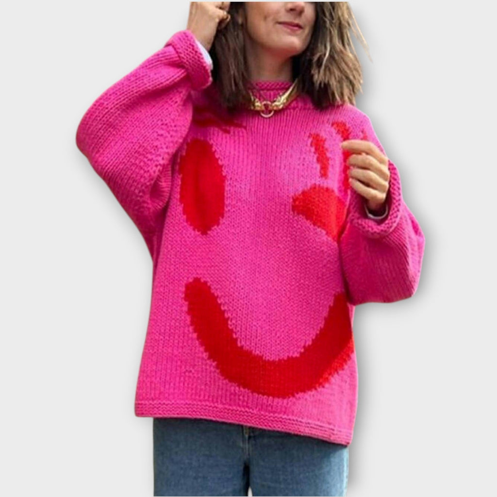 Pull en Maille Abstrait Fait à la Main