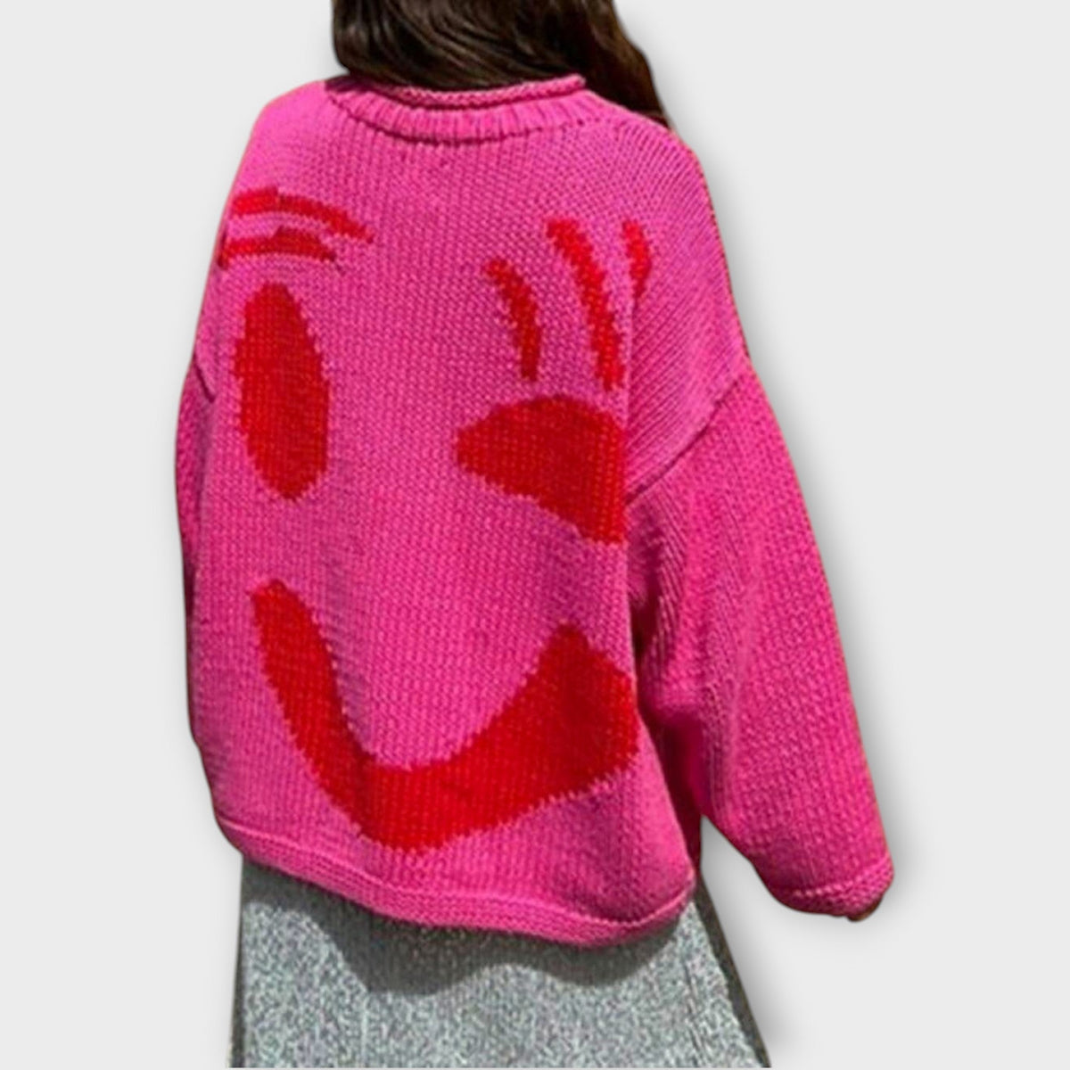 Pull en Maille Abstrait Fait à la Main