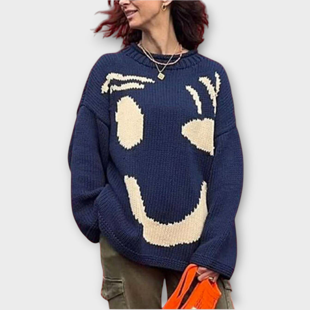 Pull en Maille Abstrait Fait à la Main