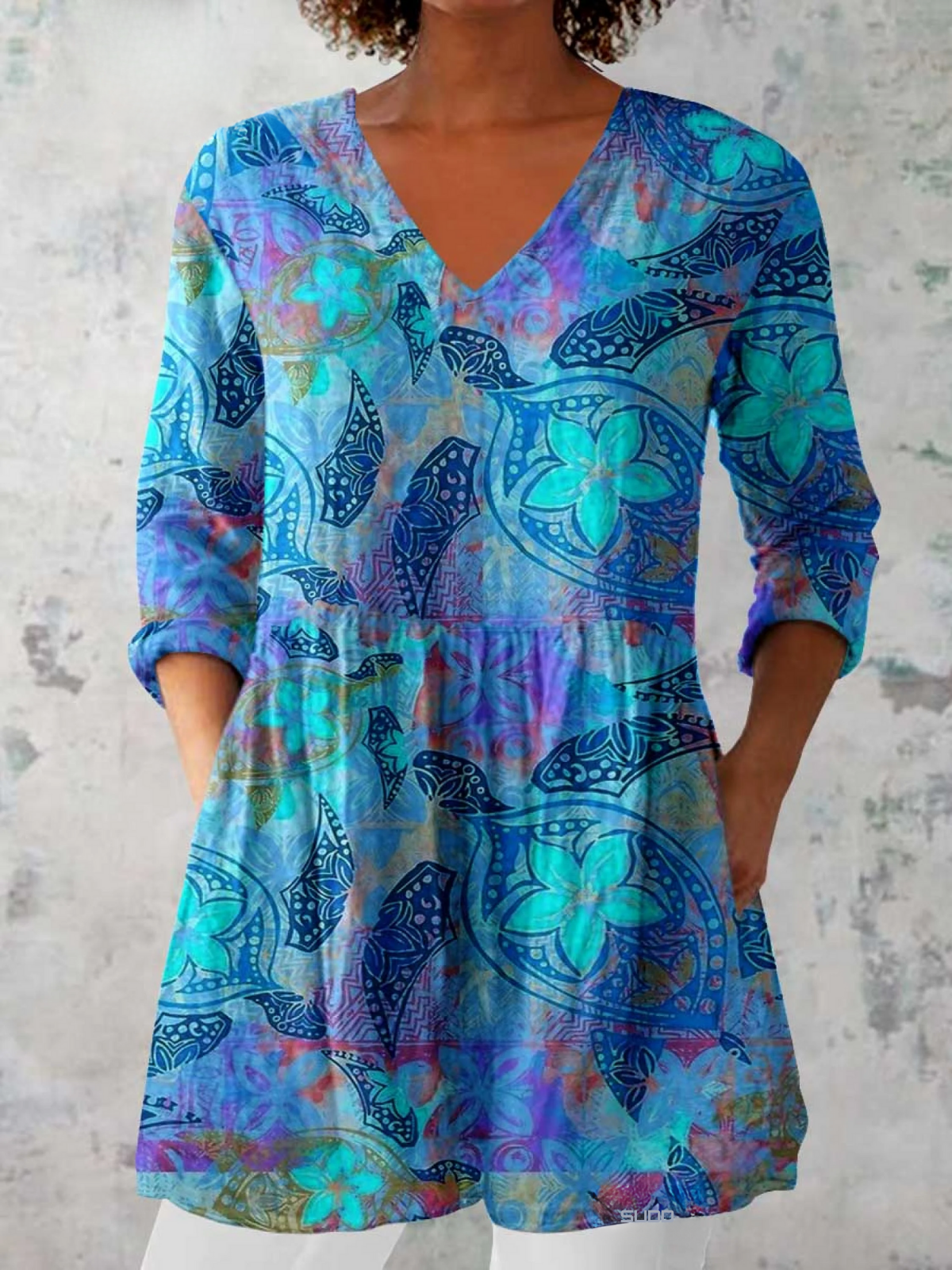 Juliette - Blouse Longue avec Col en V