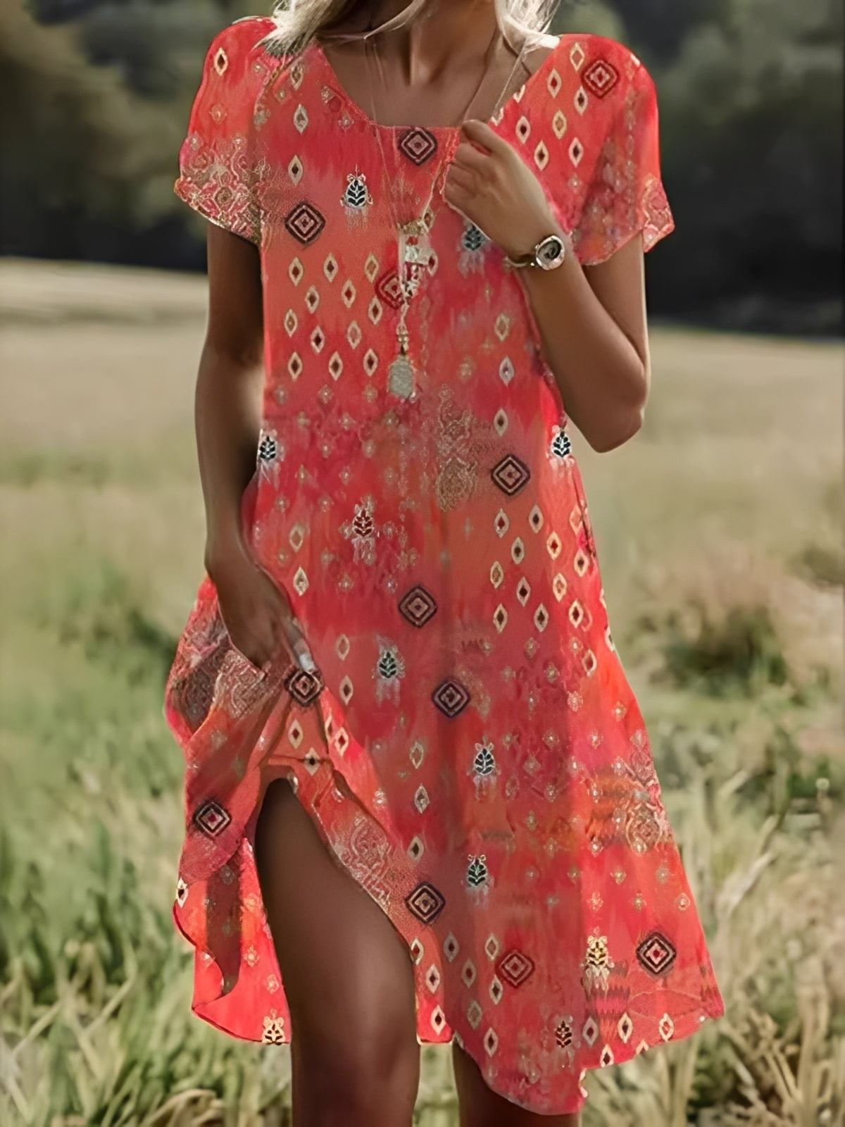 Gloria - Robe Éthique Élégante avec Manches pour Femmes