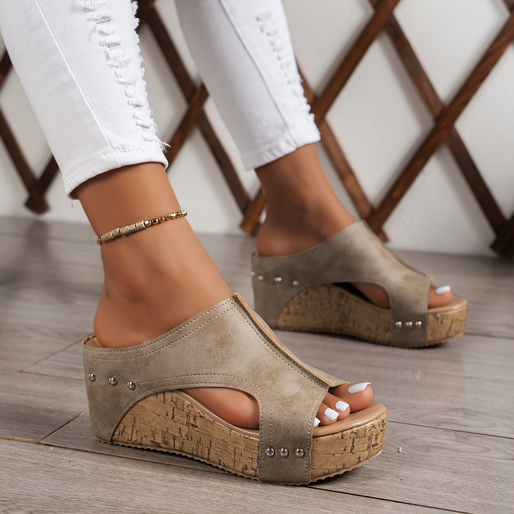 Sandales Compensées Rétro Élégantes et Confortables pour Femme