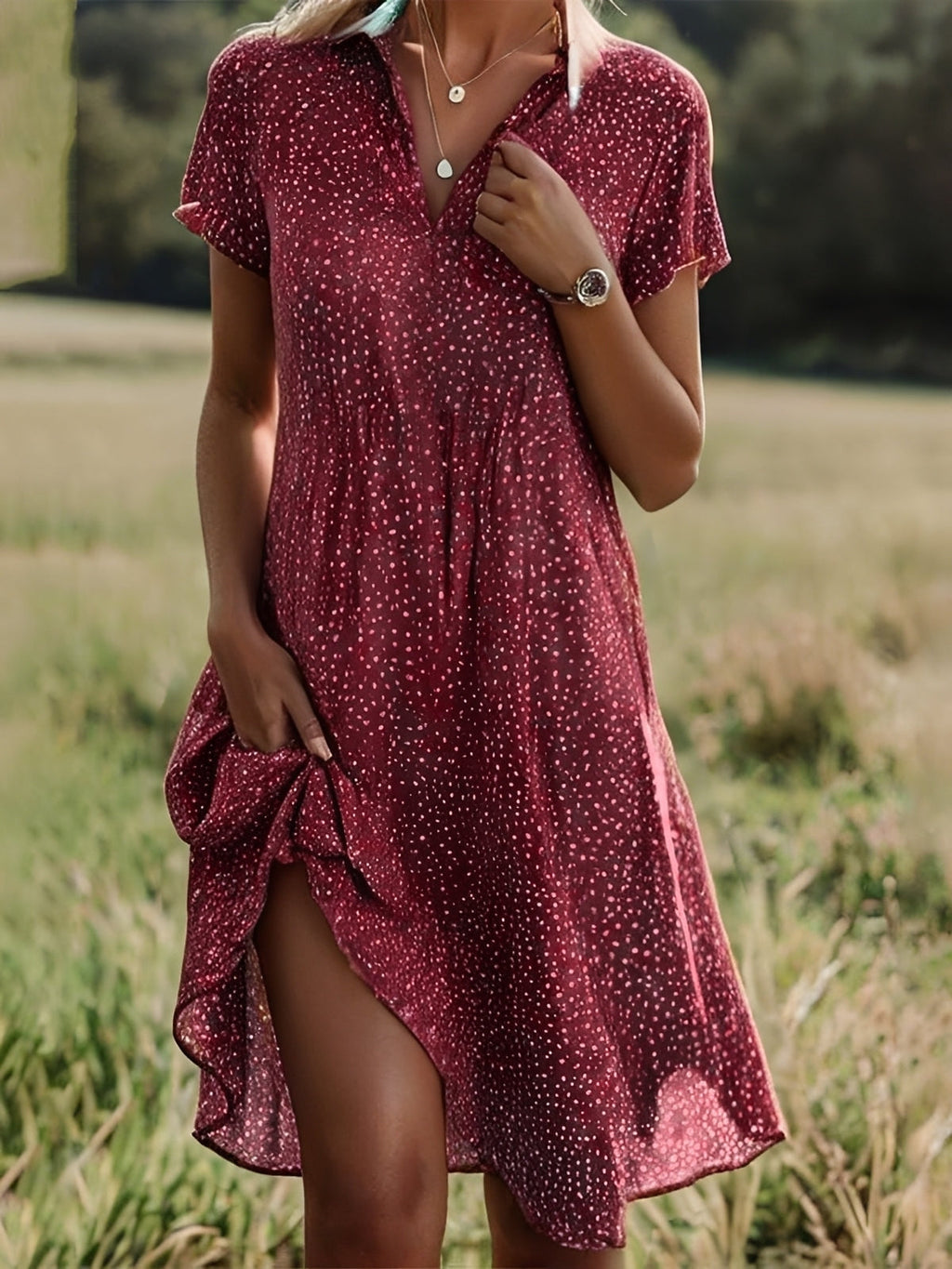 Gloria - Robe Éthique Élégante avec Manches pour Femmes