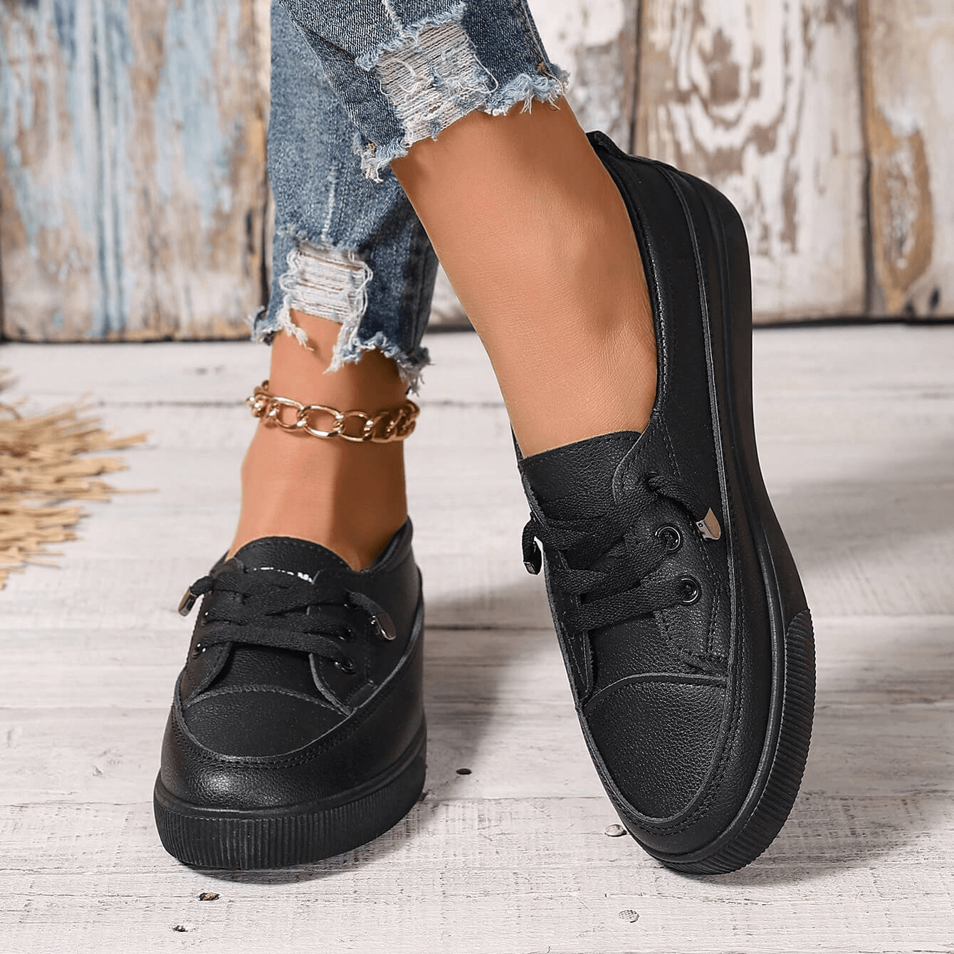 Chaussures Orthopédiques en Cuir à Lacets – Confort et Élégance