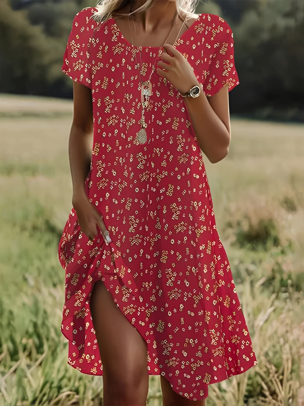 Gloria - Robe Éthique Élégante avec Manches pour Femmes