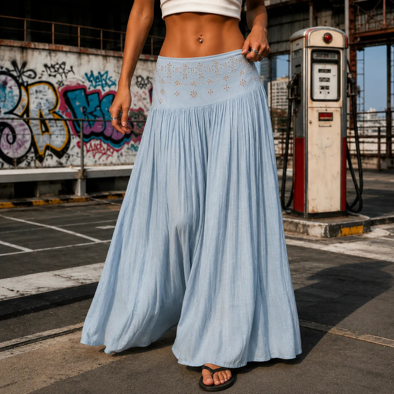Jupe Maxi Femme Soléra – Style Boho, Taille Haute