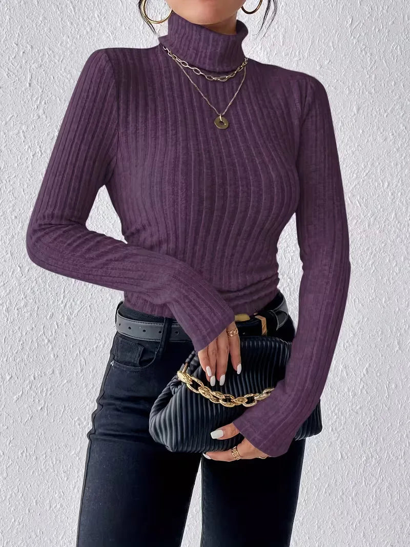 Pull avec col montant et manches longues