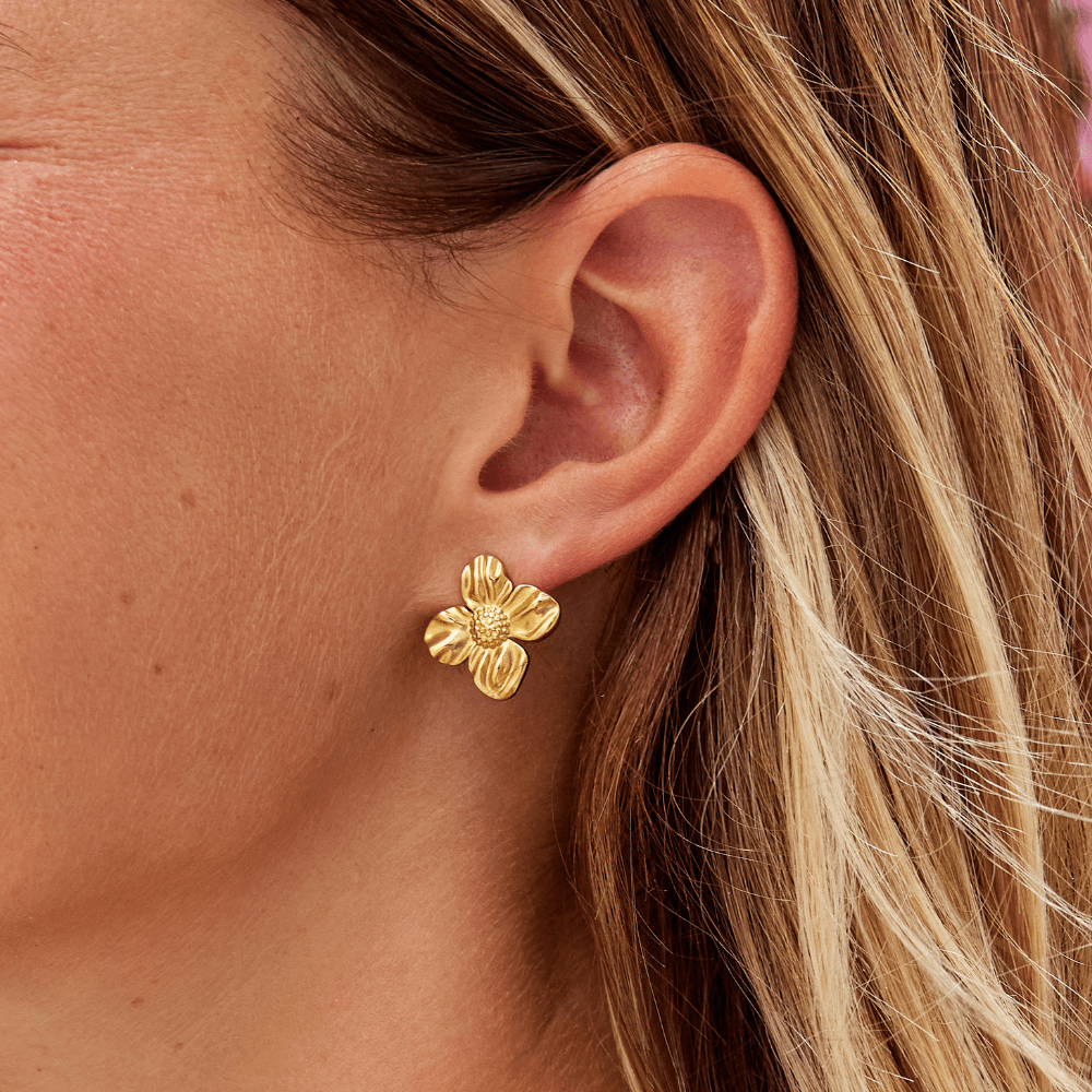 Boucles d'oreilles Flora en or 18 carats