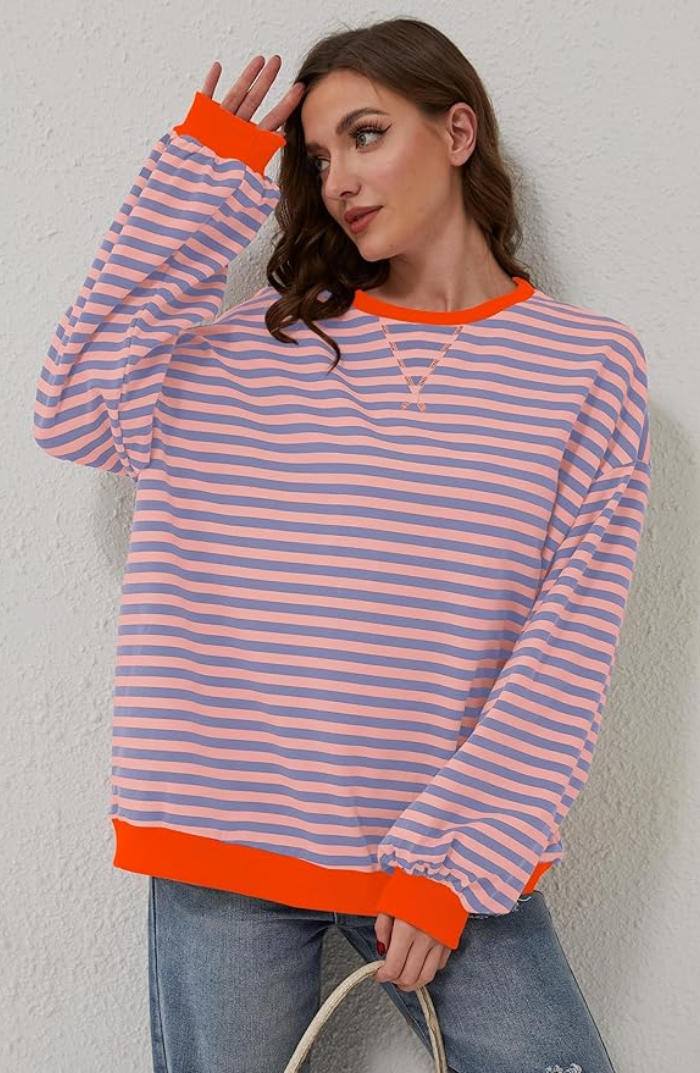 LINDA - PULL OVERSIZE À RAYURES