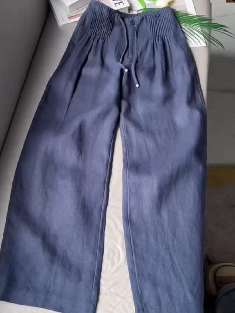 Noryssa - Pantalon Large En Mélange De Coton Et Lin