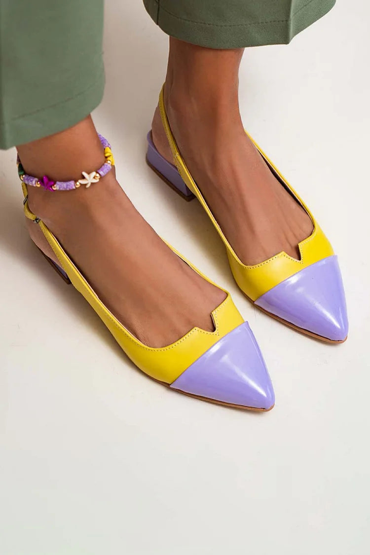 CATERINA - Ballerines élégantes avec bout contrasté et détails bicolores pour un look sophistiqué