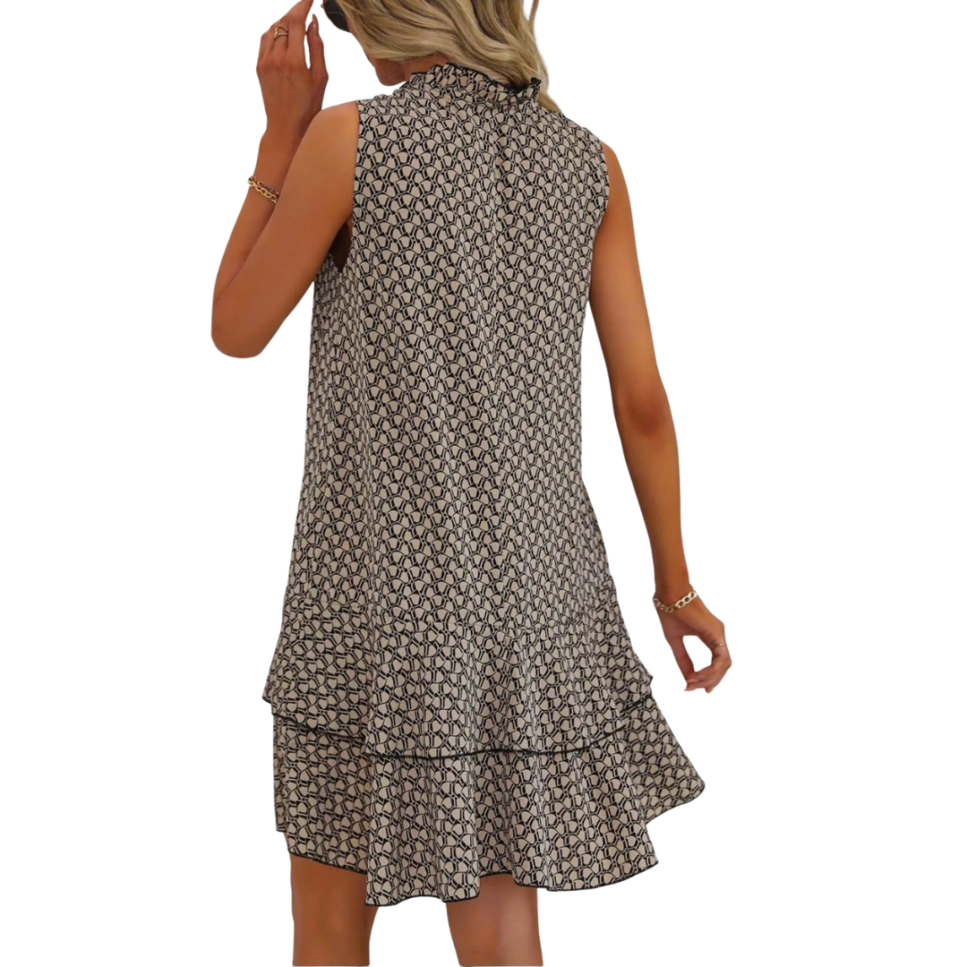 Robe Midi Bohémienne Imprimée avec Bretelles Réglables
