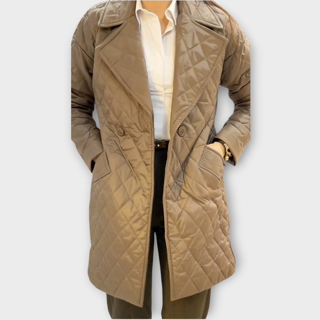 Manteau Classique d'Hiver Matelassé à Longueur Moyenne