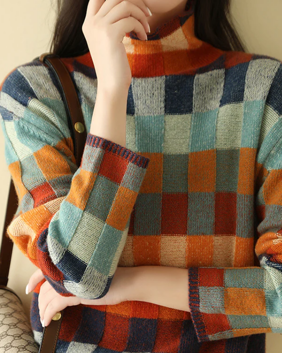 Madi - Col Mont en Cachemire Luxe Patchwork