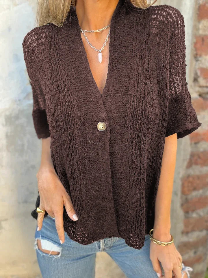 Gilet Léger en Maille avec Bouton