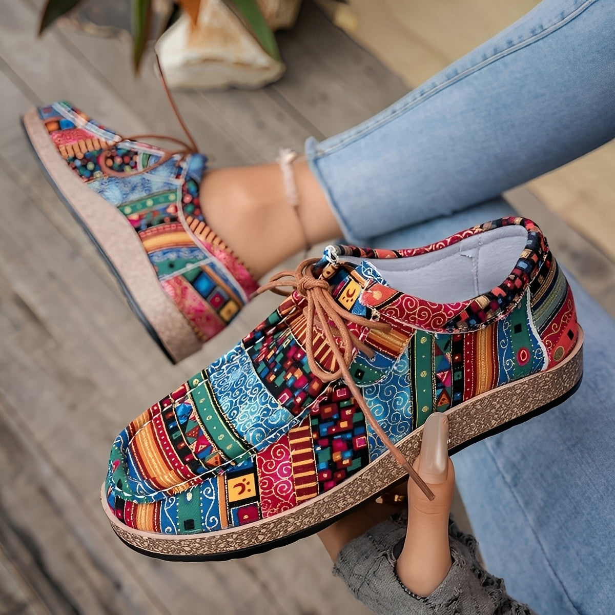 Shanice - Baskets artistiques et confortables avec amorti pour femmes