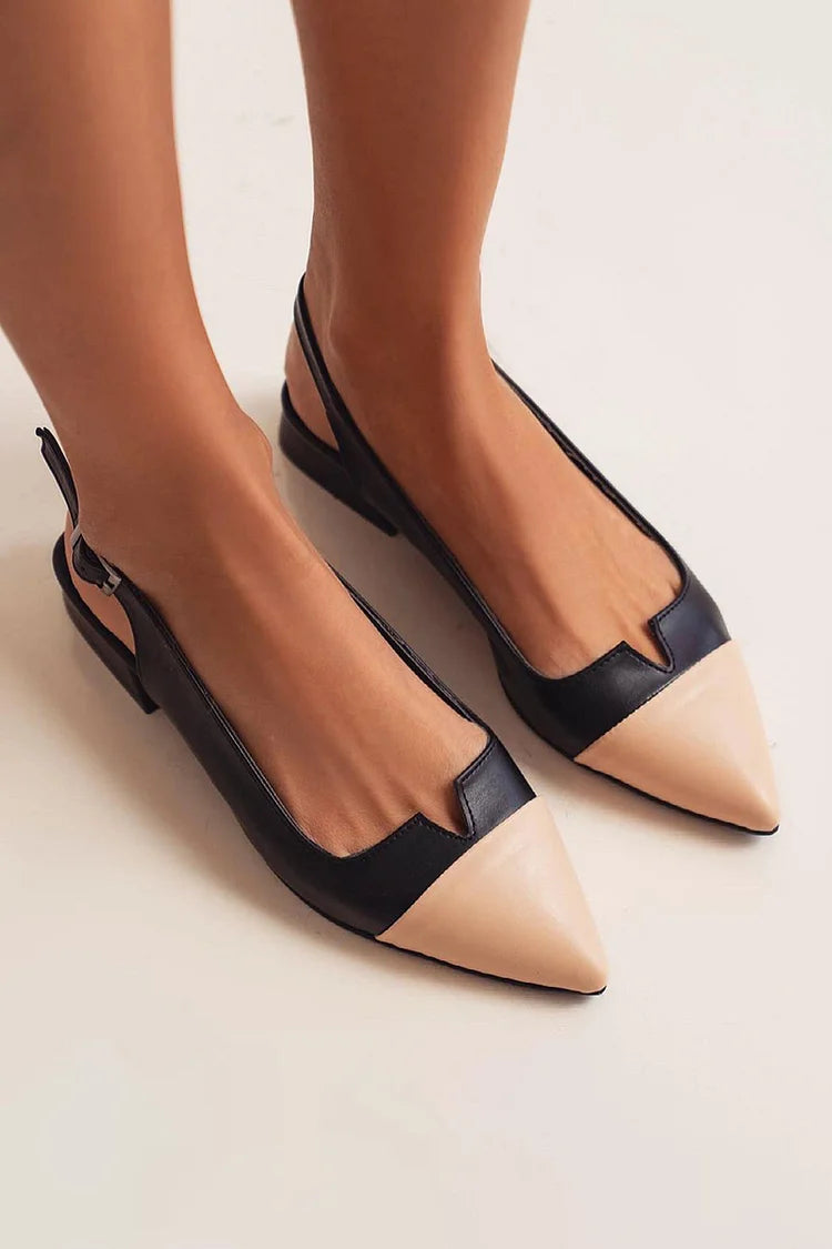 CATERINA - Ballerines élégantes avec bout contrasté et détails bicolores pour un look sophistiqué