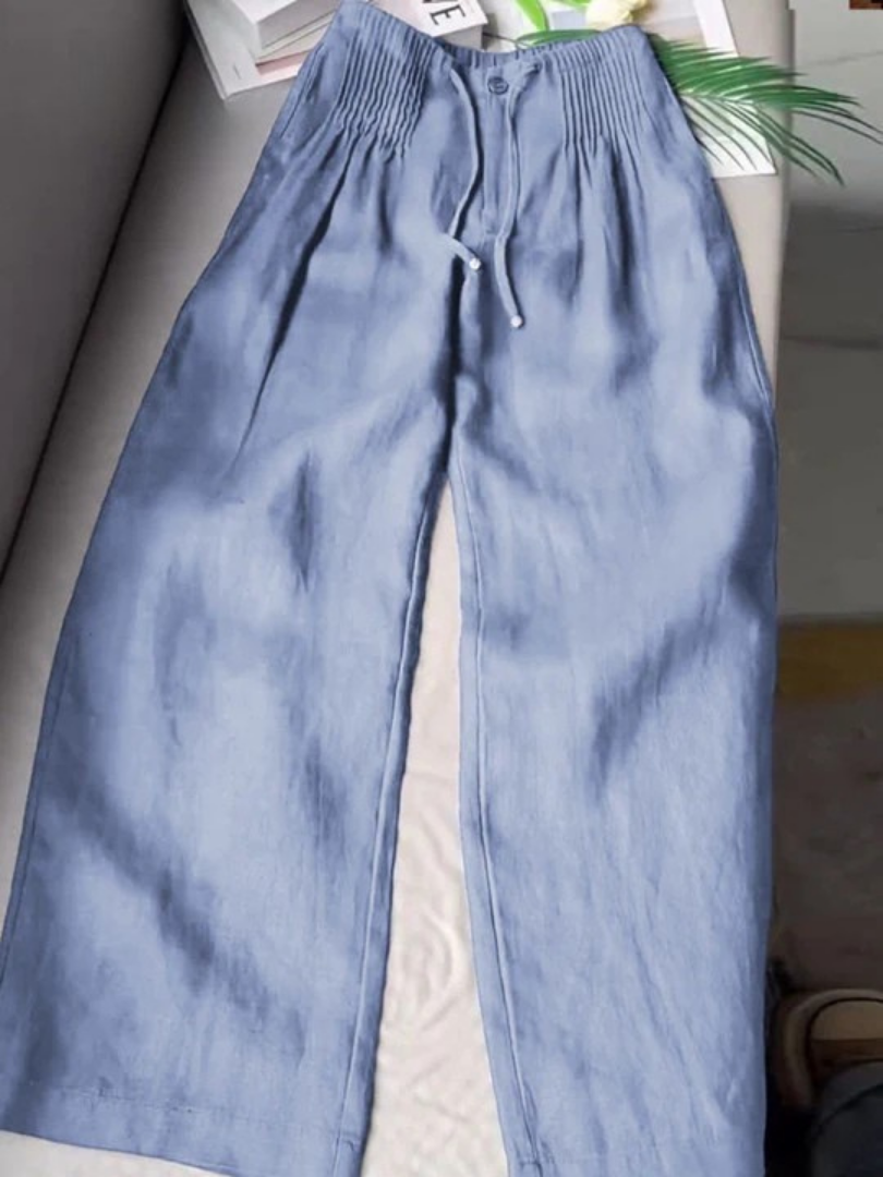 Noryssa - Pantalon Large En Mélange De Coton Et Lin