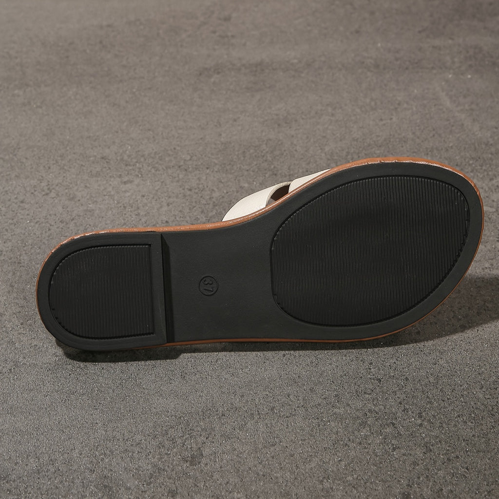 Sandales Plates Élégantes à Bride Unique pour Femme