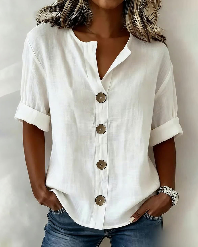 Pavixa - Blouse Femme Légère Boutonnée Coupe Fluide Pour Été