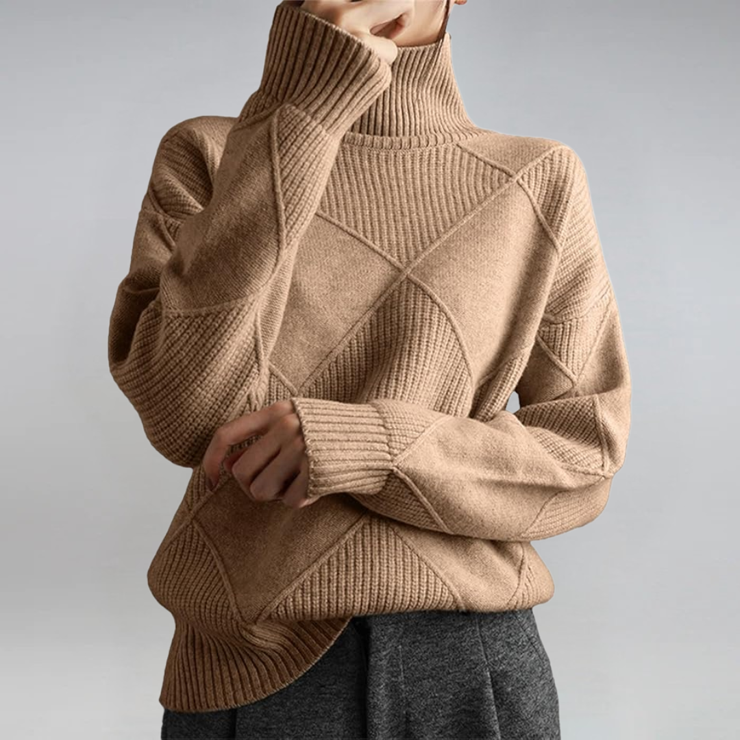 Lauren | Pull à Col Roulé en Cachemire Luxueux