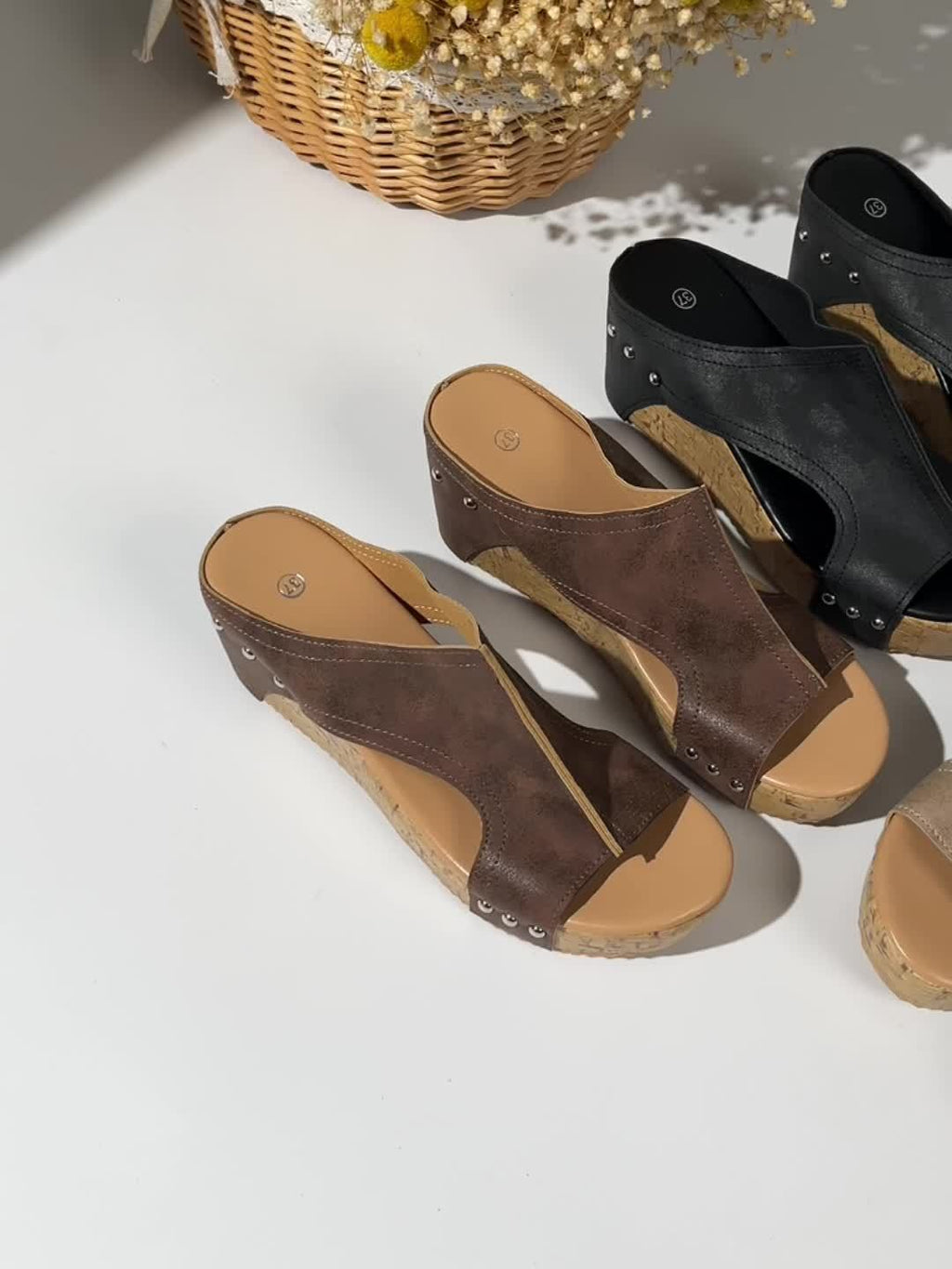Sandales Compensées Rétro Élégantes et Confortables pour Femme