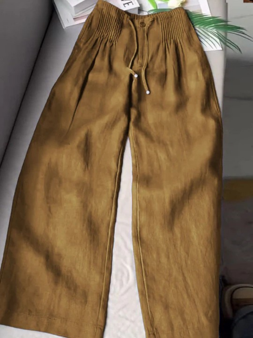 Noryssa - Pantalon Large En Mélange De Coton Et Lin
