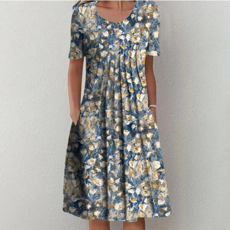 Hailey - Robe florale élégante et décontractée avec poches