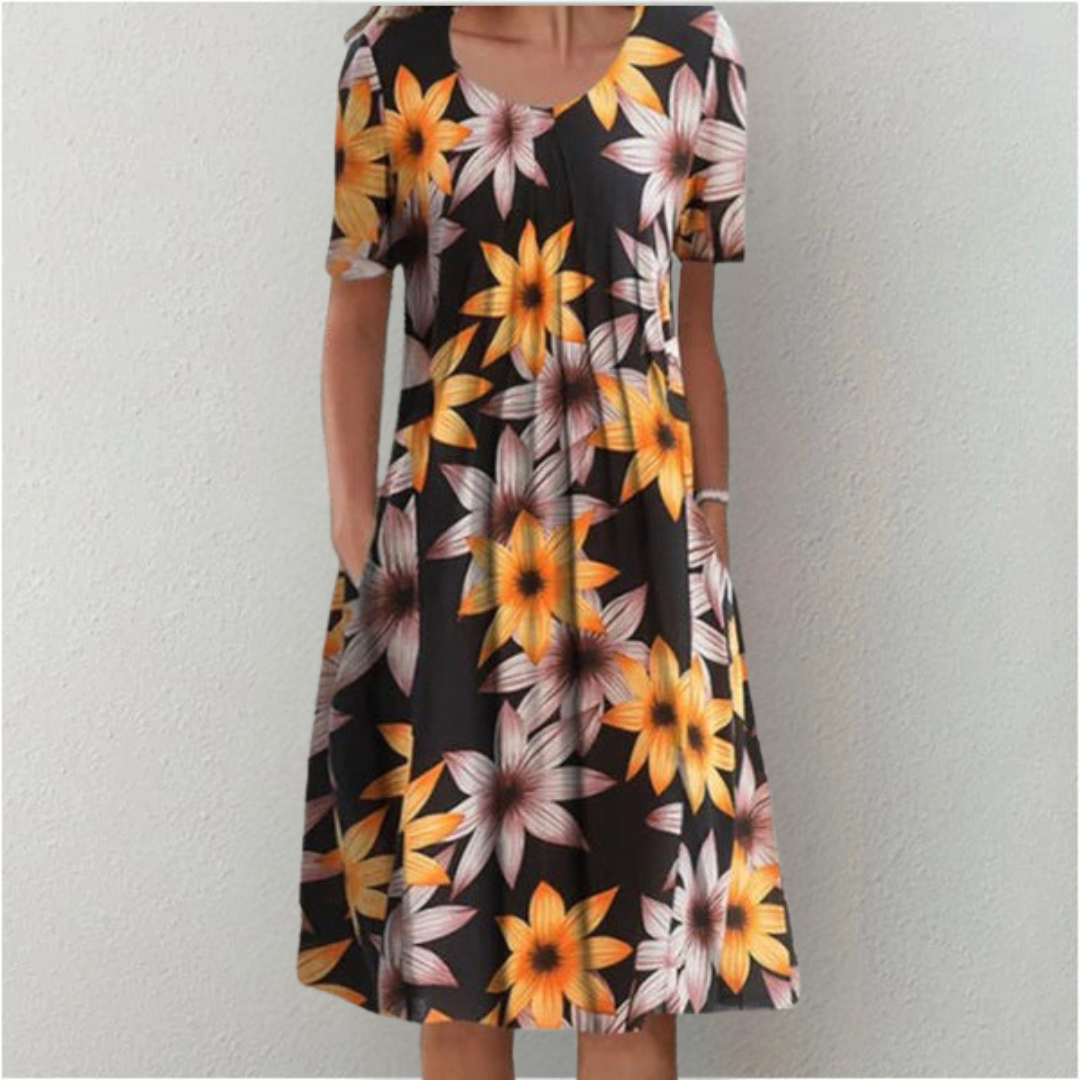 Hailey - Robe florale élégante et décontractée avec poches