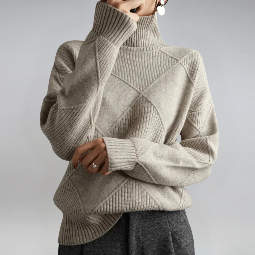 Lauren | Pull à Col Roulé en Cachemire Luxueux