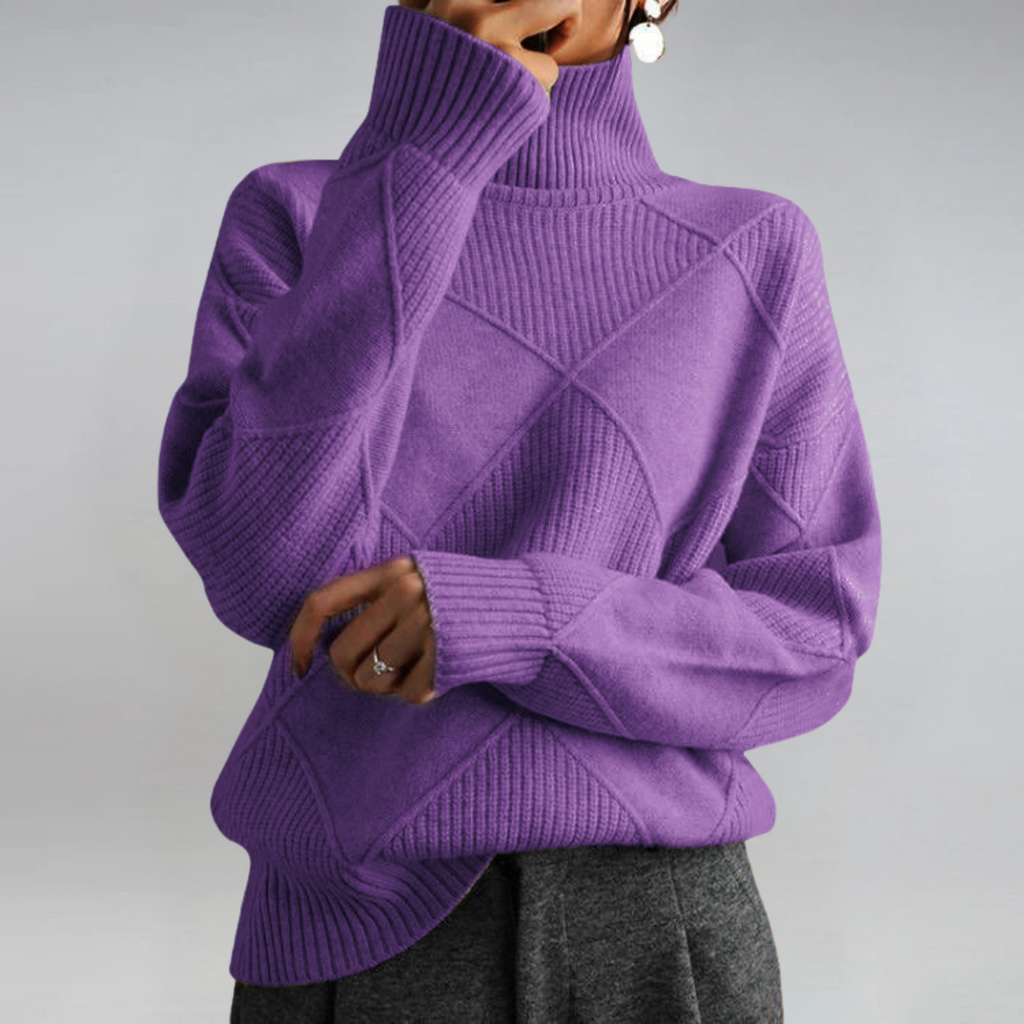 Lauren | Pull à Col Roulé en Cachemire Luxueux