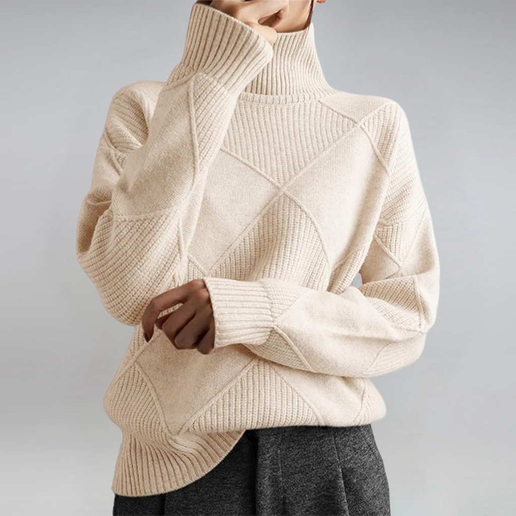 Lauren | Pull à Col Roulé en Cachemire Luxueux