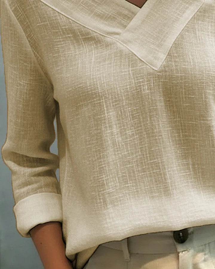 Calira - Haut Off-Shoulder V-Neck à Toucher Doux