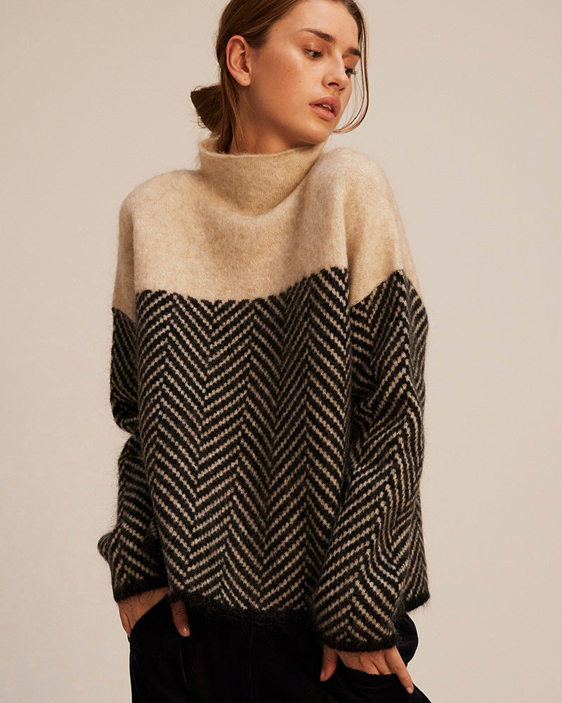 Norah | Pull en Coton avec Col Montant