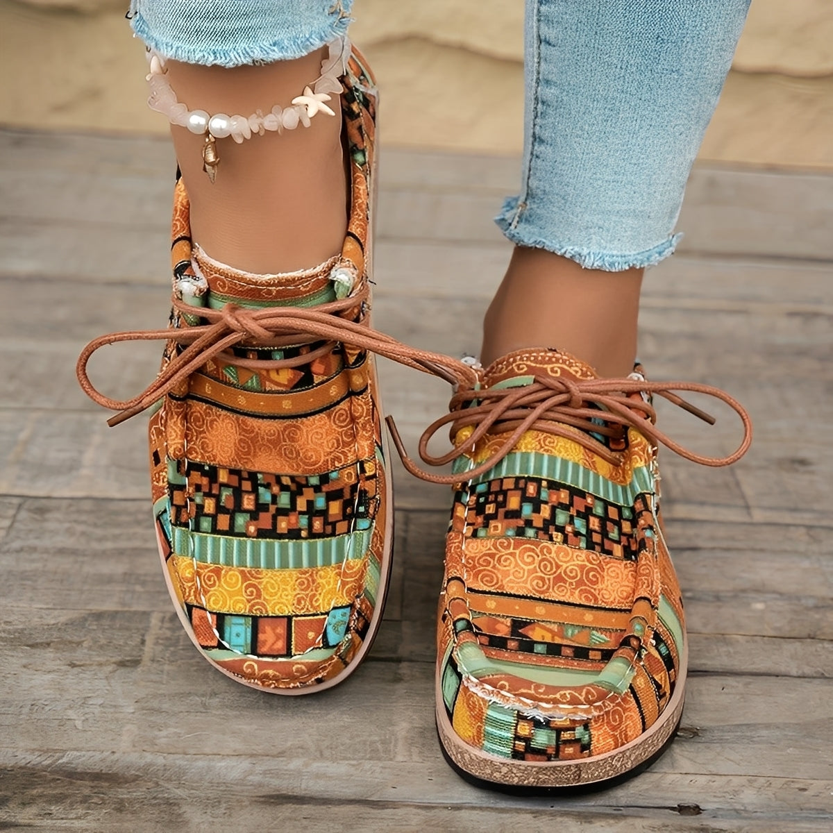Shanice - Baskets artistiques et confortables avec amorti pour femmes