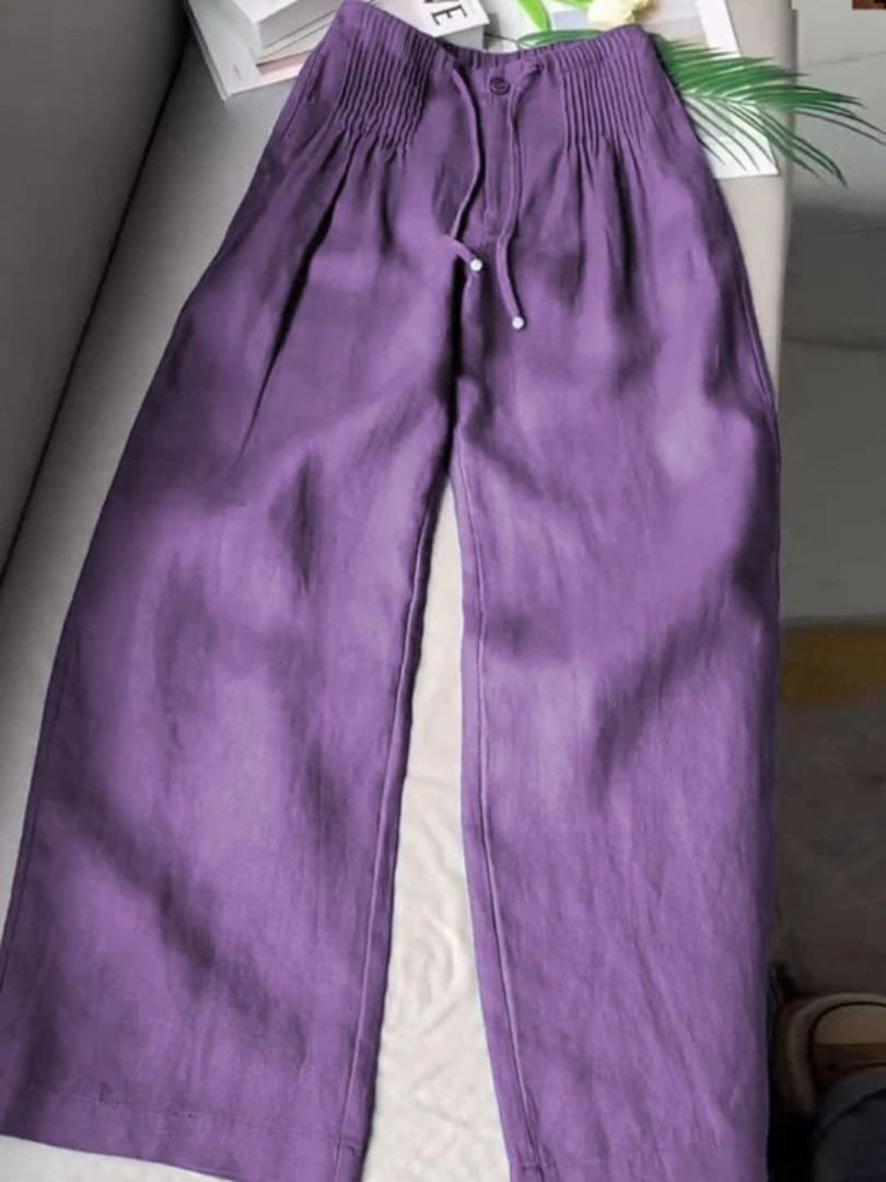 Noryssa - Pantalon Large En Mélange De Coton Et Lin