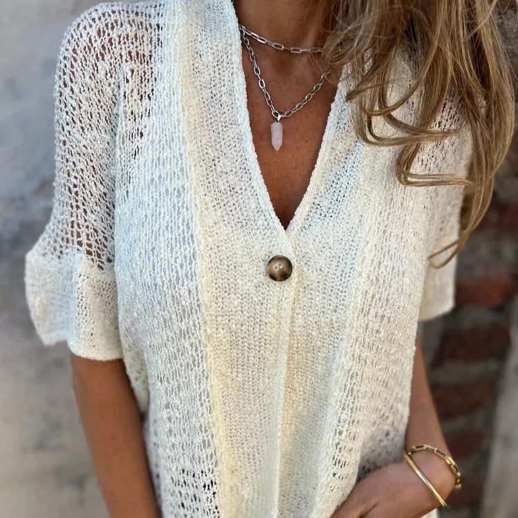 Gilet Léger en Maille avec Bouton