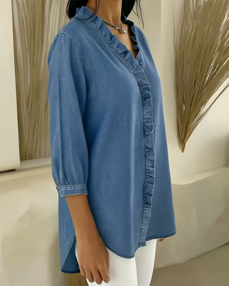 Elvari – Blouse élégante avec des détails en volants