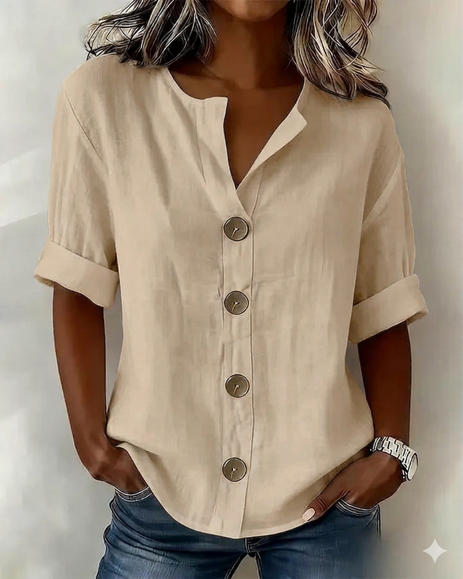 Pavixa - Blouse Femme Légère Boutonnée Coupe Fluide Pour Été