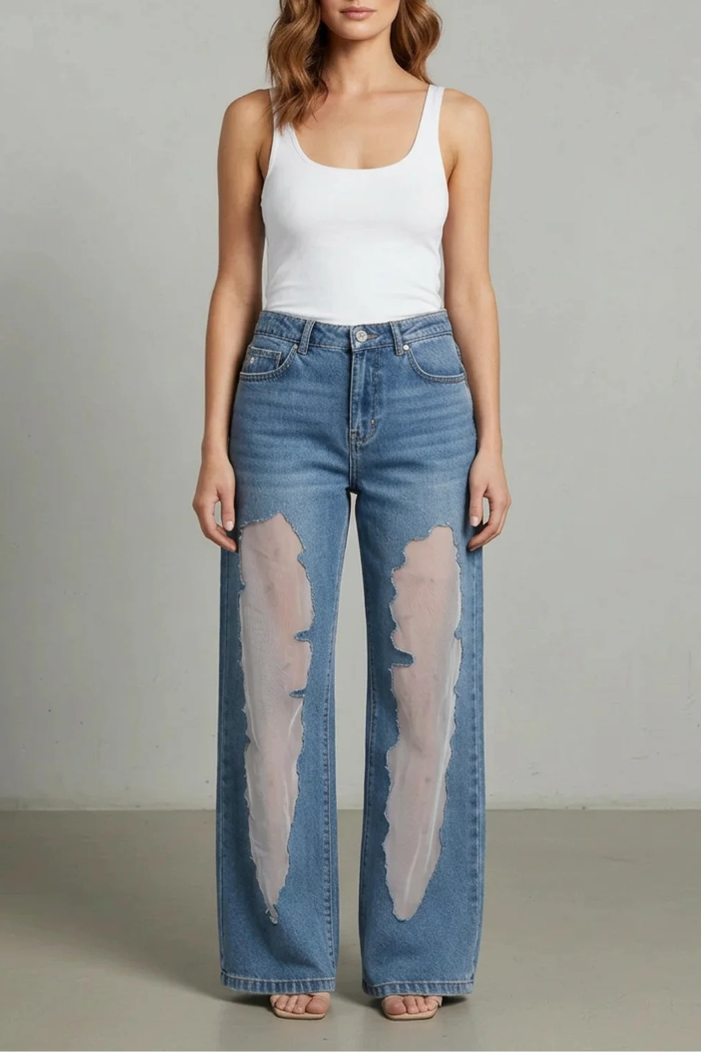 Jean Large Femme Lunetta – Patchwork Vintage, Denim