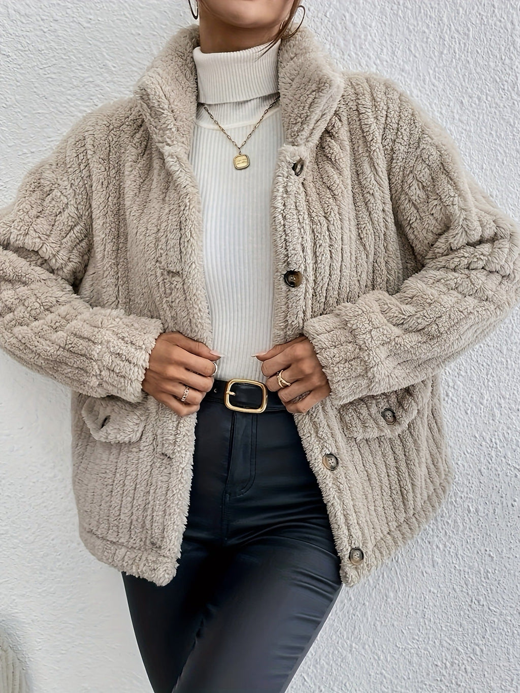 Nova™ | Cardigan à Bouton en Velours Double Face