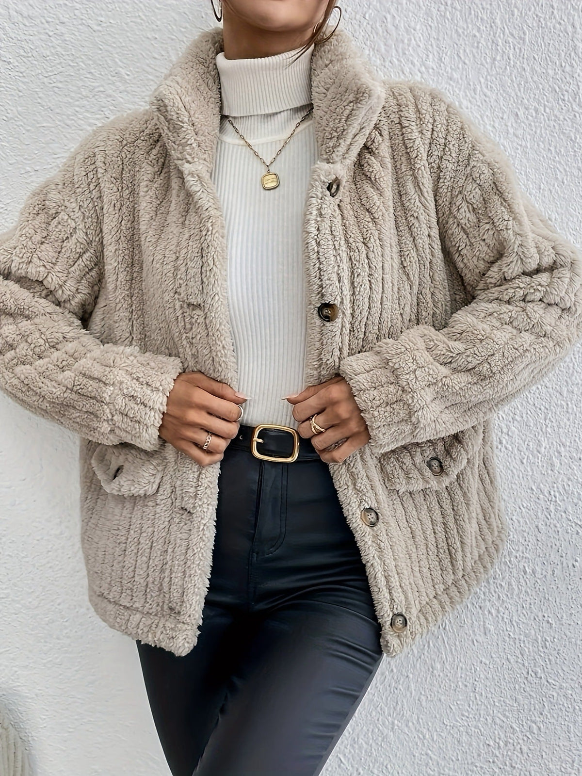 Nova™ | Cardigan à Bouton en Velours Double Face