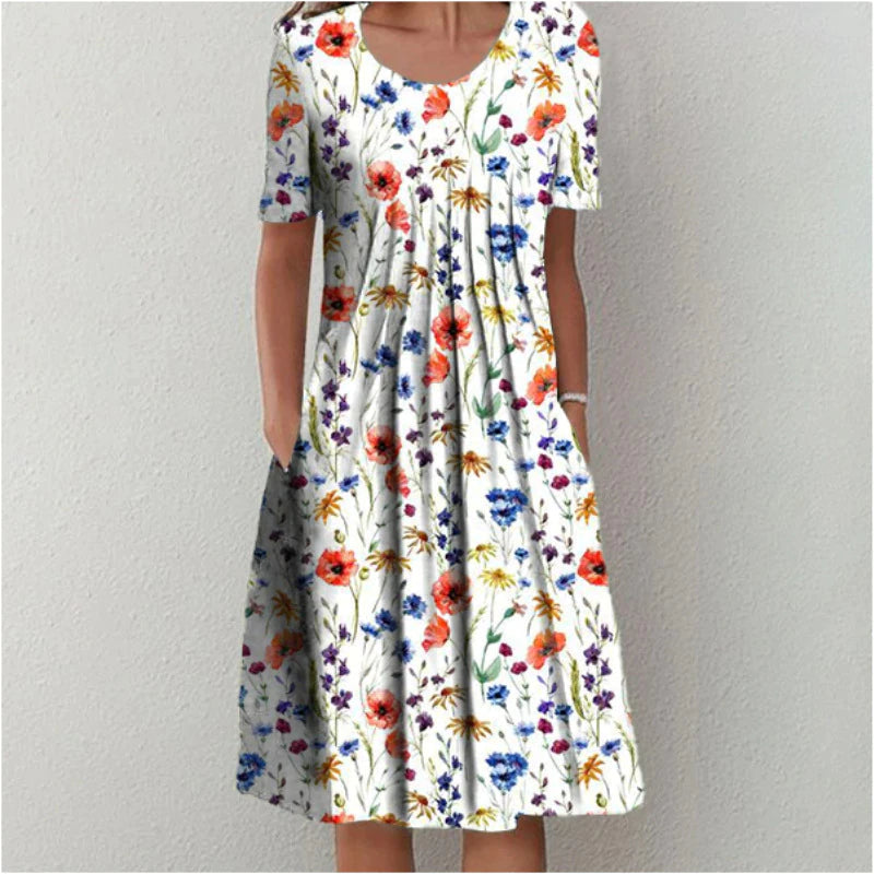 Hailey - Robe florale élégante et décontractée avec poches